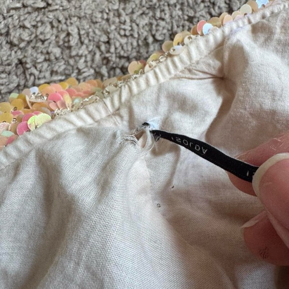 ISOLDA Brazil orange pink sequin strapless maxi dress - Picture 8 of 9